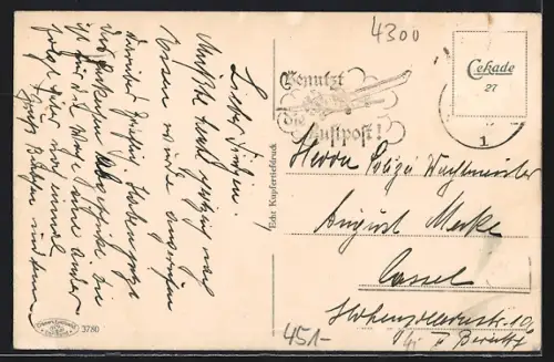 AK Essen, Partie am Bahnhof mit Handelshof und Börse