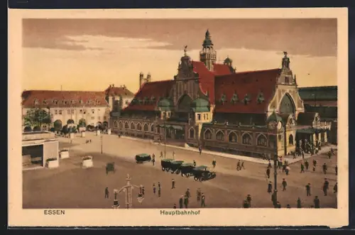 AK Essen, Blick auf den Hauptbahnhof