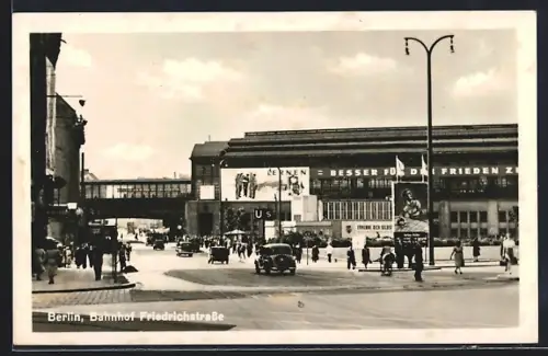 AK Berlin, Bahnhof Friedrichstrasse, Autos