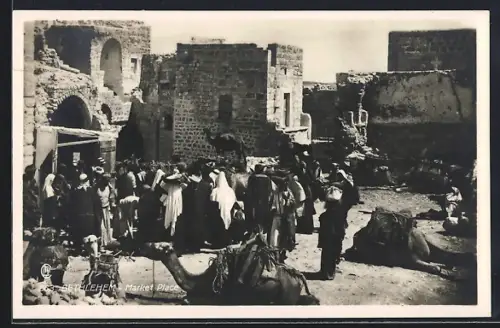 AK Betlehem, Marktplatz, Kamele