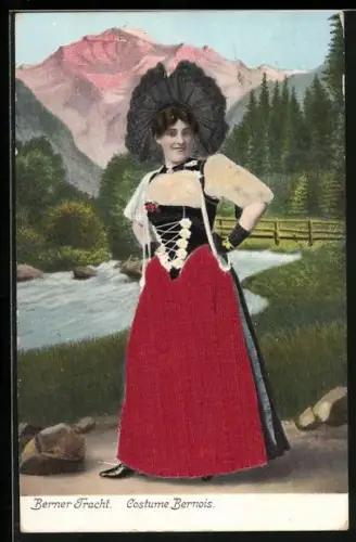 AK junge Dame in der Berner Tracht