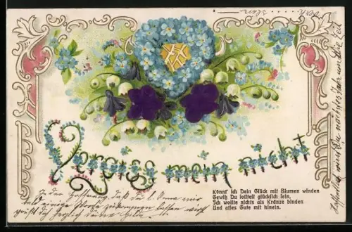 AK Vergiss mein nicht, Blumenbild