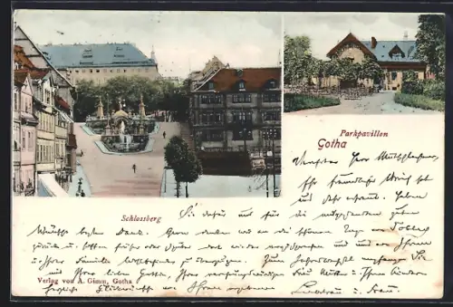 AK Gotha, Cafe Parkpavillon, Schlossberg