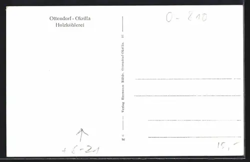 AK Ottendorf-Okrilla, Ansicht einer Holzköhlerei