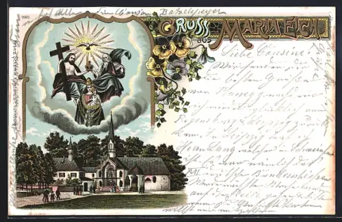 Lithographie Planegg, Wallfahrtskapelle Maria Eich, Gnadenbild