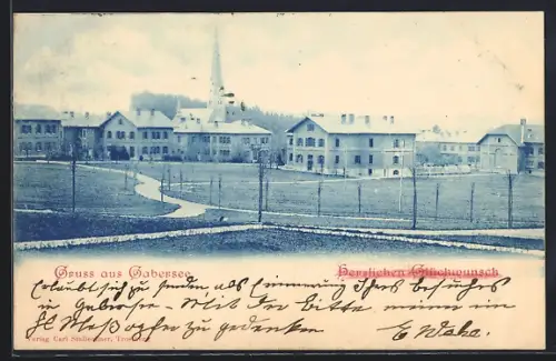 AK Gabersee, Ortspartie mit Strasse, Glückwunsch