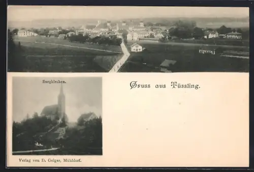AK Tüssling, Burgkirche, Totalansicht