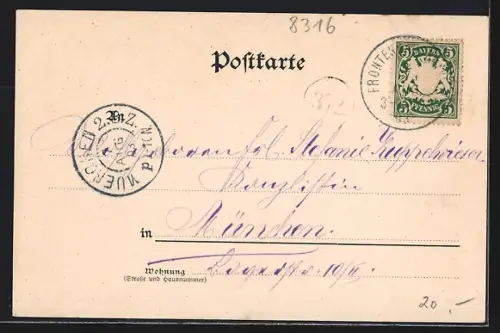 AK Frontenhausen, Teilansicht und Mann