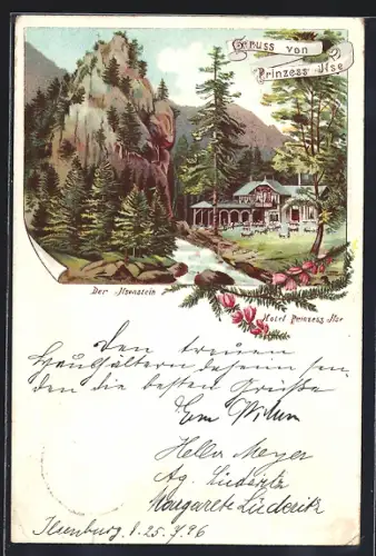 Lithographie Ilsenstein, Hotel Prinzess Ilse am Ilsenstein