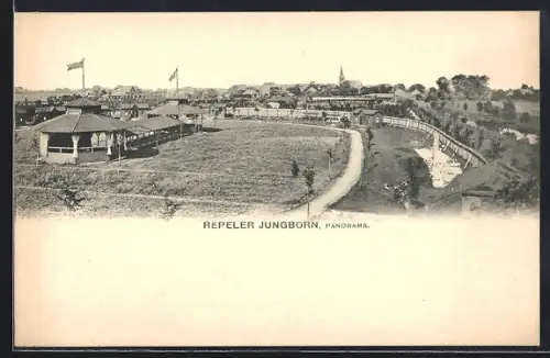AK Moers, Repeler Jungborn, Panorama aus der Vogelschau