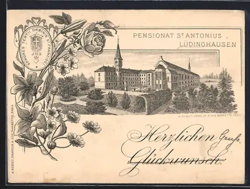 Künstler-AK Lüdinghausen, Pensionat St. Antonius