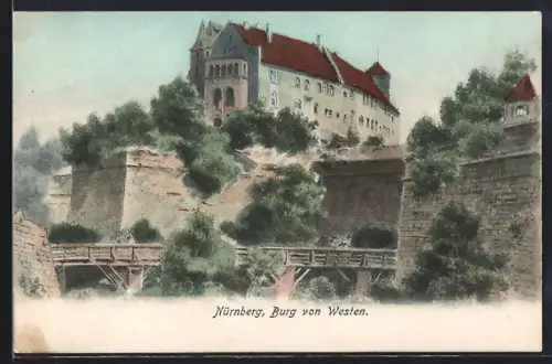 AK Nürnberg, Burg von Westen