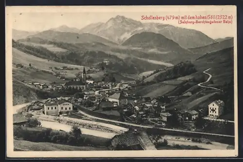 AK Marktschellenberg, Ortschaft aus der Vogelperspektive