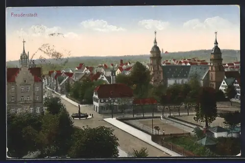AK Freudenstadt, Ortsansicht aus der Vogelschau