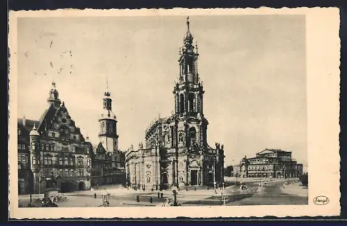 AK Dresden, Georgentor, Schloss, kath. Hofkirche und Oper