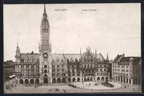 AK München, Blick auf das Neue Rathaus