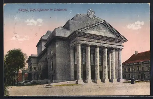 AK Detmold, Blick auf das Fürstl. Hoftheater