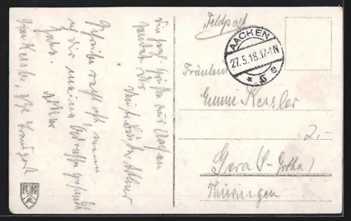 AK Aachen, Strassenpartie am Rathaus