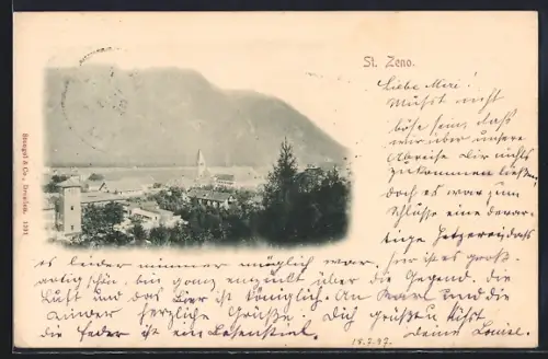 AK St. Zeno, Ortsansicht aus der Vogelschau
