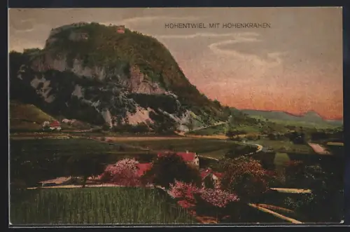 AK Hohentwiel, Panorama mit Hohenkrähen