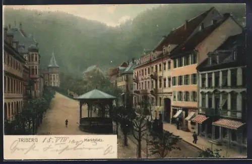 AK Triberg, Strassenpartie am Marktplatz