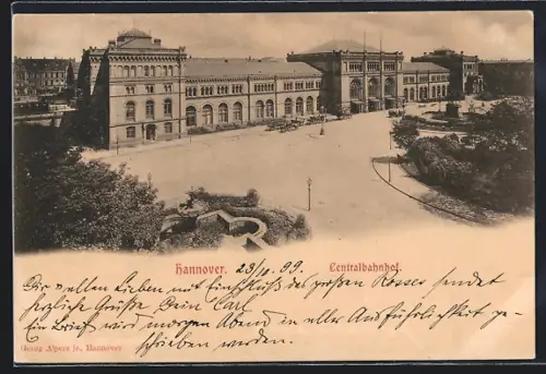 AK Hannover, Blick zum Centralbahnhof