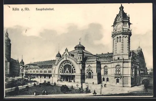 AK Köln a. Rh., Hauptbahnhof mit Strassenpartie