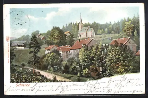 AK Schierke, Panorama mit Kirche