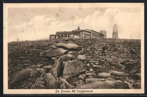 AK Brocken, Brocken-Hotel mit Teufelskanzel