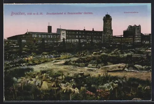 AK Brocken, Brockenhotel und Botanischer Garten, Observatorium