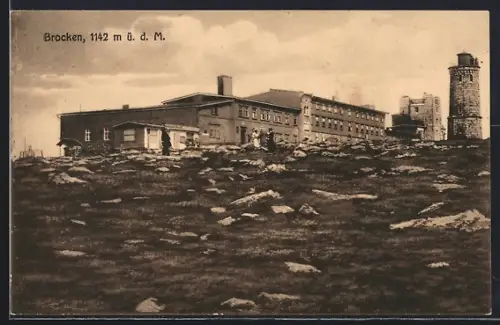AK Brocken / Harz, Brocken-Hotel und Observatorium