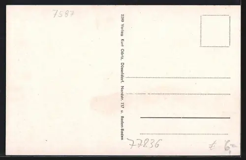 AK Greffern, Rheinbrücke, Schule und Rathaus