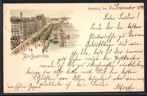 Lithographie Hamburg-Neustadt, Alter Jungfernstieg