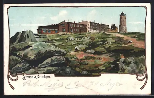 Lithographie Brocken, Restauration und Aussichtsturm