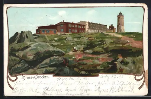 Lithographie Brocken, Restauration und Aussichtsturm