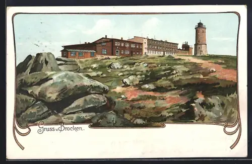 Lithographie Brocken, Restauration und Aussichtsturm