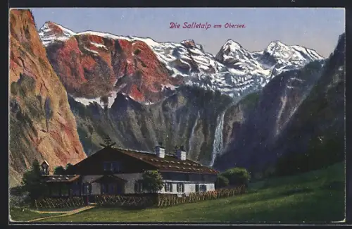 Künstler-AK Schönau am Königssee, Salletalp am Obersee