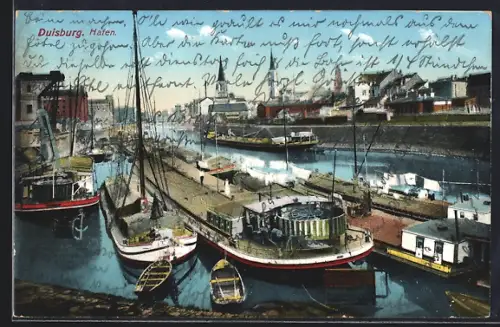 AK Duisburg, Hafen mit Fähren