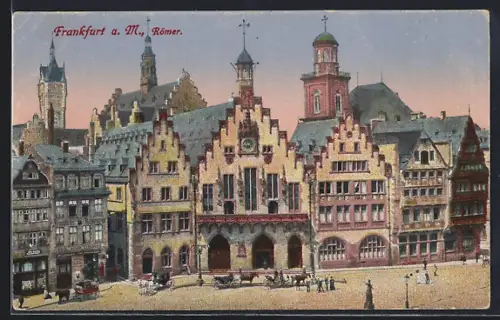 AK Alt-Frankfurt, Römer mit Gasthaus Zum alten Limburg