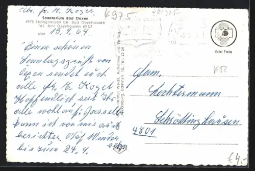 AK Bad Oexen, Sanatorium, Aufenthaltsraum, Innenansicht