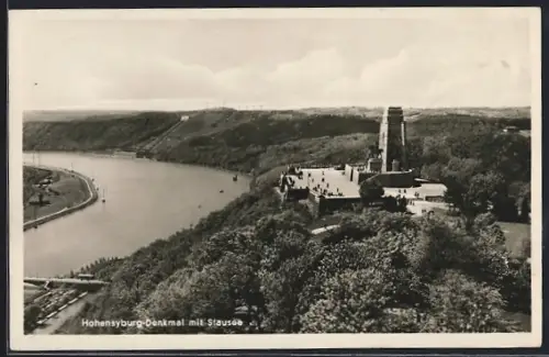 AK Dortmund-Hohensyburg, Denkmal mit Stausee