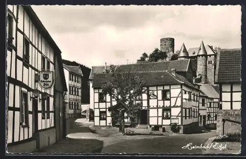 AK Heimbach /Eifel, Strassenpartie mit Gasthaus