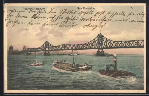 AK Ruhrort-Homberg, Neue Rheinbrücke