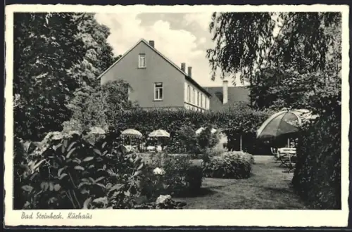 AK Bad Steinbeck /Krs. Tecklenburg, Kurhaus, Garten