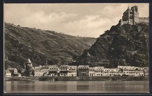 AK St. Goarshausen, Panorama m. d. Katz