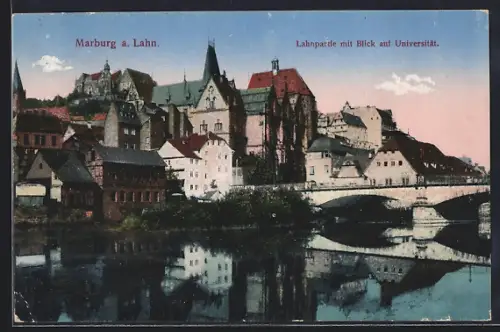 AK Marburg, Lahnpartie mit Blick auf Universität