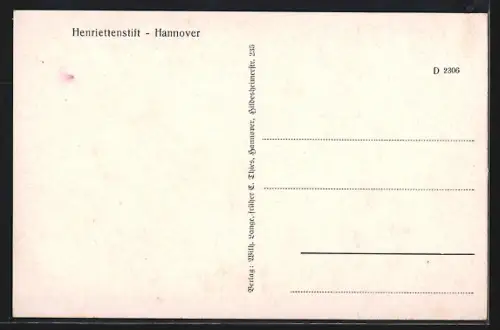 AK Hannover, Strassenpartie am Henriettenstift