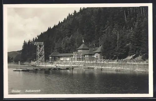 AK Goslar, Badeanstalt mit Umgebung