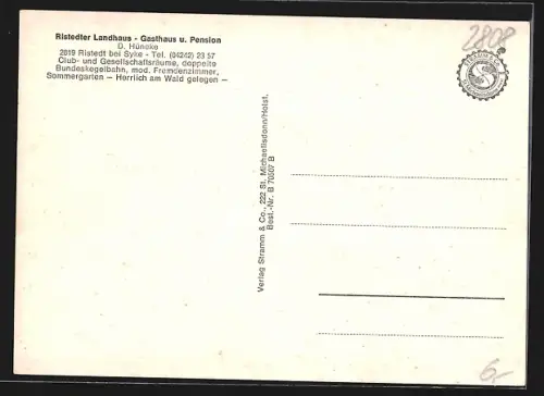 AK Ristedt bei Syke, Gasthaus u. Pension Ristedter Landhaus, Inh. D. Hüneke