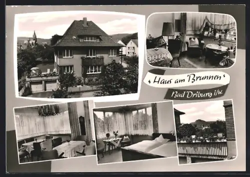 AK Bad Driburg, Haus am Brunnen, Innen- u. Aussenansichten, Kasper-Heinrich-Str. 15